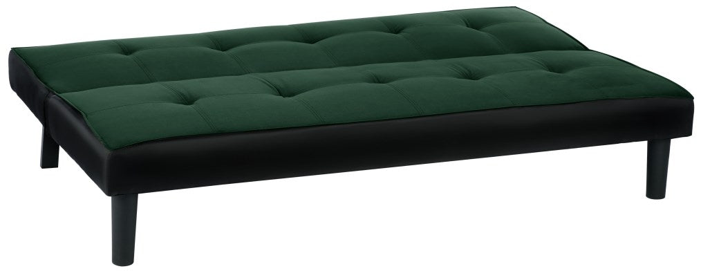 Aurora Green Velvet Fabric Click Clack Sofabed