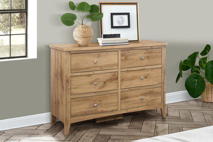 Hampstead Rustic Oak Effect 6 Drawer Chest