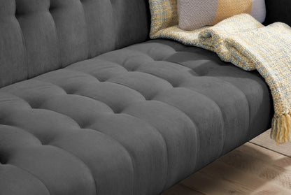 Hudson Charcoal Grey Fabric 3 Seater Sofabed