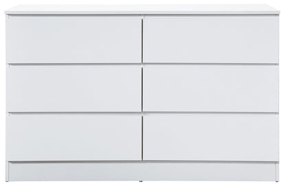 Oslo White 6 Drawer Wide Chest