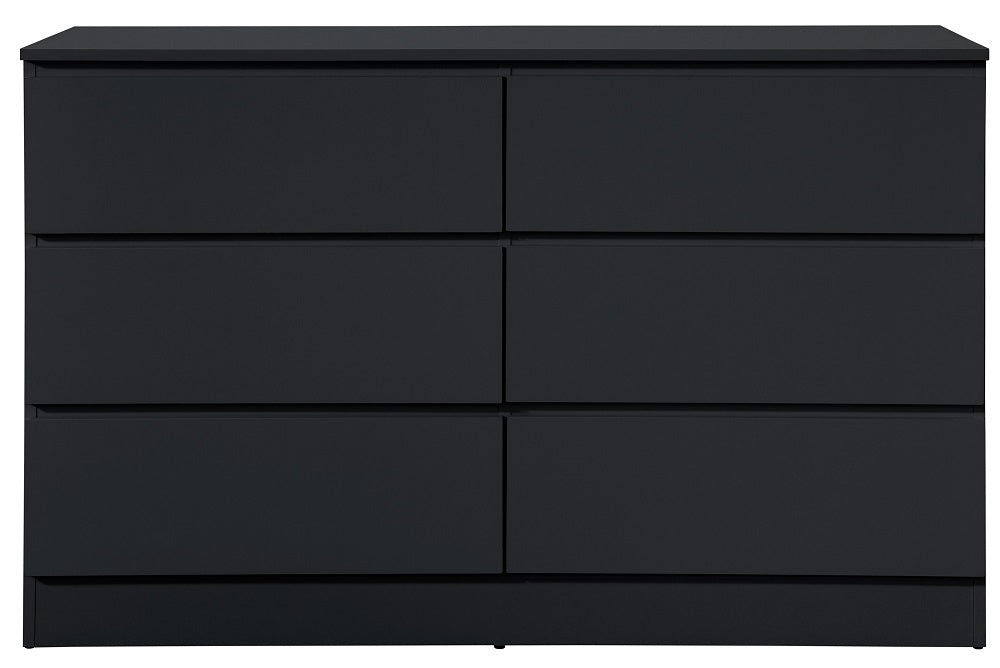 Oslo Black 6 Drawer Wide Chest