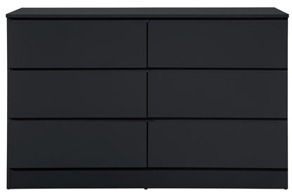 Oslo Black 6 Drawer Wide Chest