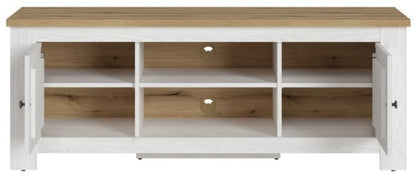 Celesto 2 Door TV Unit in White and Oak