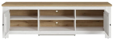 Celesto 2 Door Wide TV Unit in White and Oak