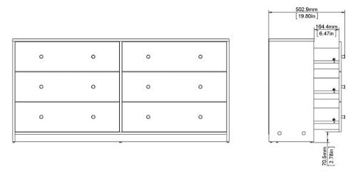 May Chest of 6 Drawer in White