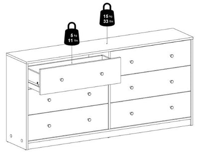 May Chest of 6 Drawer in White