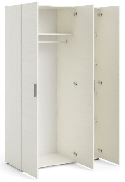 Pepe Wardrobe with 3 Door in White Woodgrain