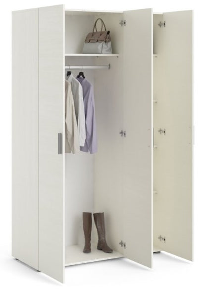 Pepe Wardrobe with 3 Door in White Woodgrain