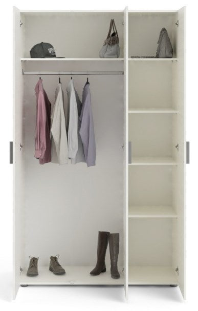 Pepe Wardrobe with 3 Door in White Woodgrain