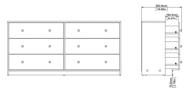 May Chest of 6 Drawer in Jackson Hickory Oak