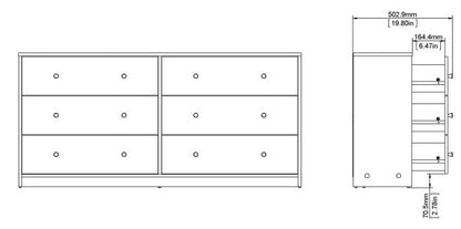 May Chest of 6 Drawer in Jackson Hickory Oak