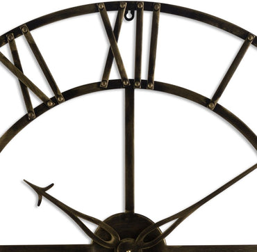 Small Antique Brass Skeleton Clock - 80cm x 80cm