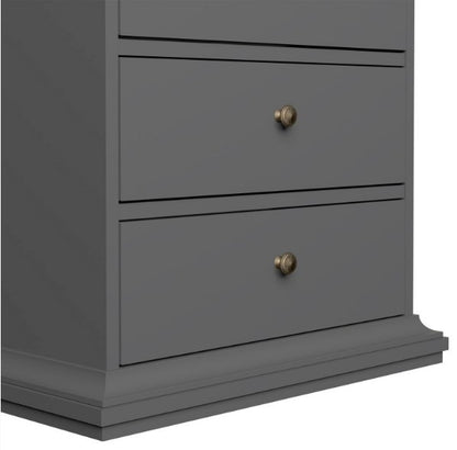 Paris Chest 5 Drawer in Matt Grey