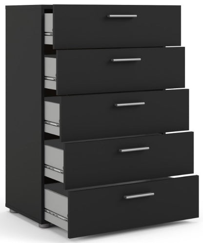 Pepe Chest of 5 Drawer in Black