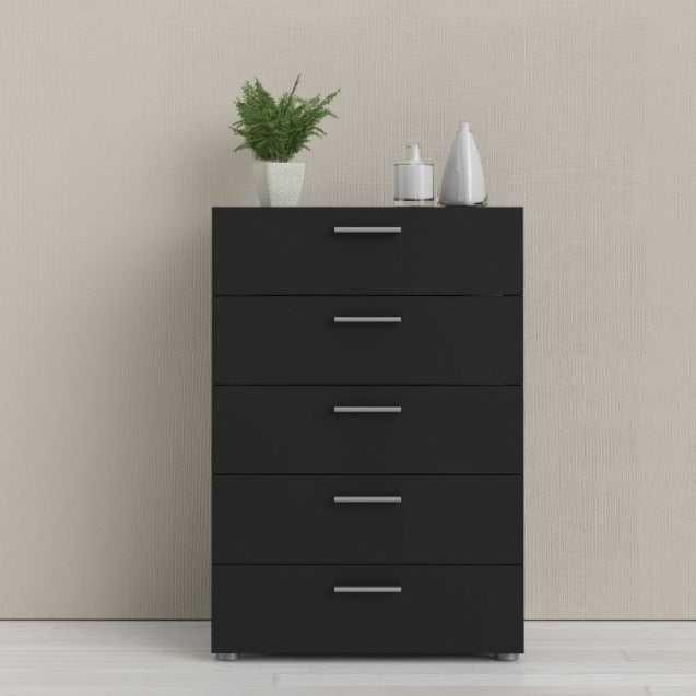 Pepe Chest of 5 Drawer in Black