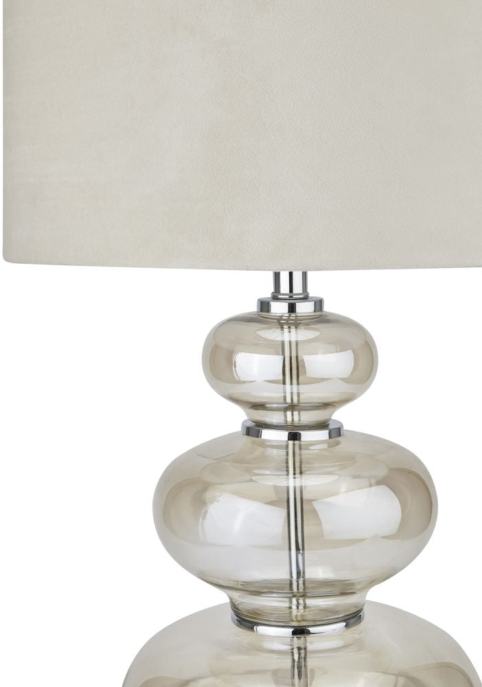 Justicia Metallic Glass Lamp with Velvet Shade