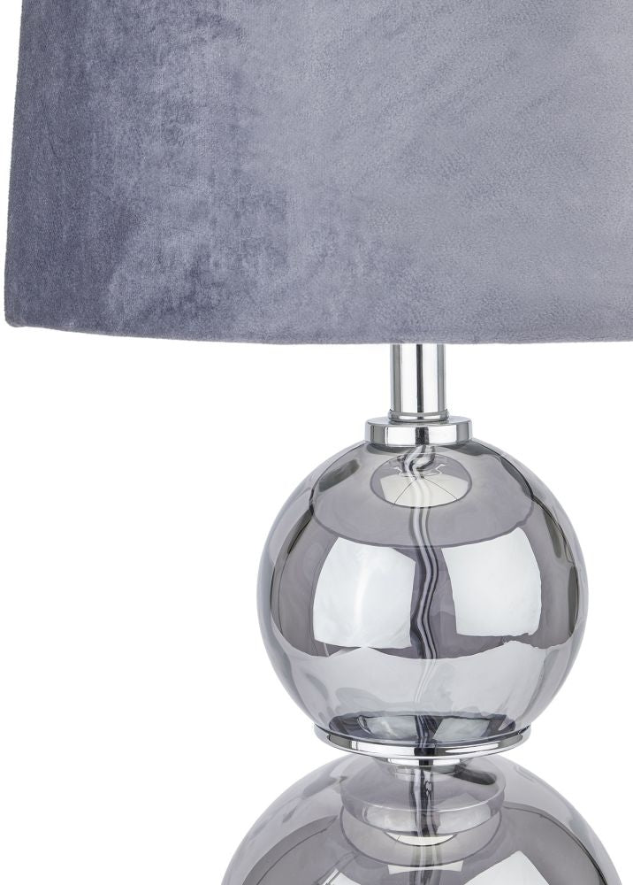 Shamrock Metallic Glass Lamp with Velvet Shade