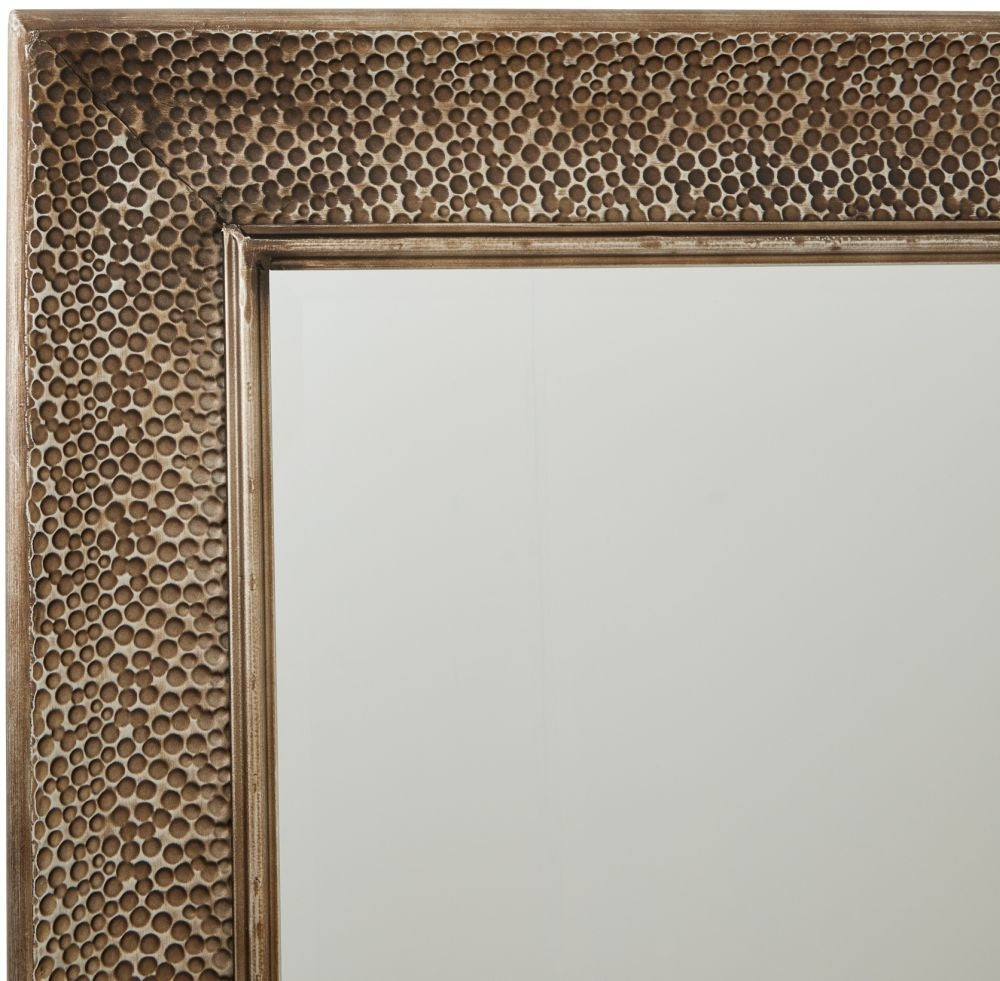 Hammered Brass Rectangular Wall Mirror