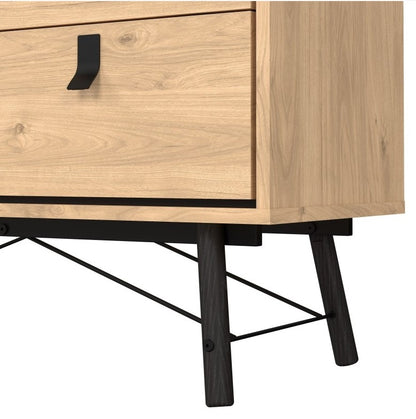 Ry Small Double Chest of Drawer 6 Drawer in Jackson Hickory Oak