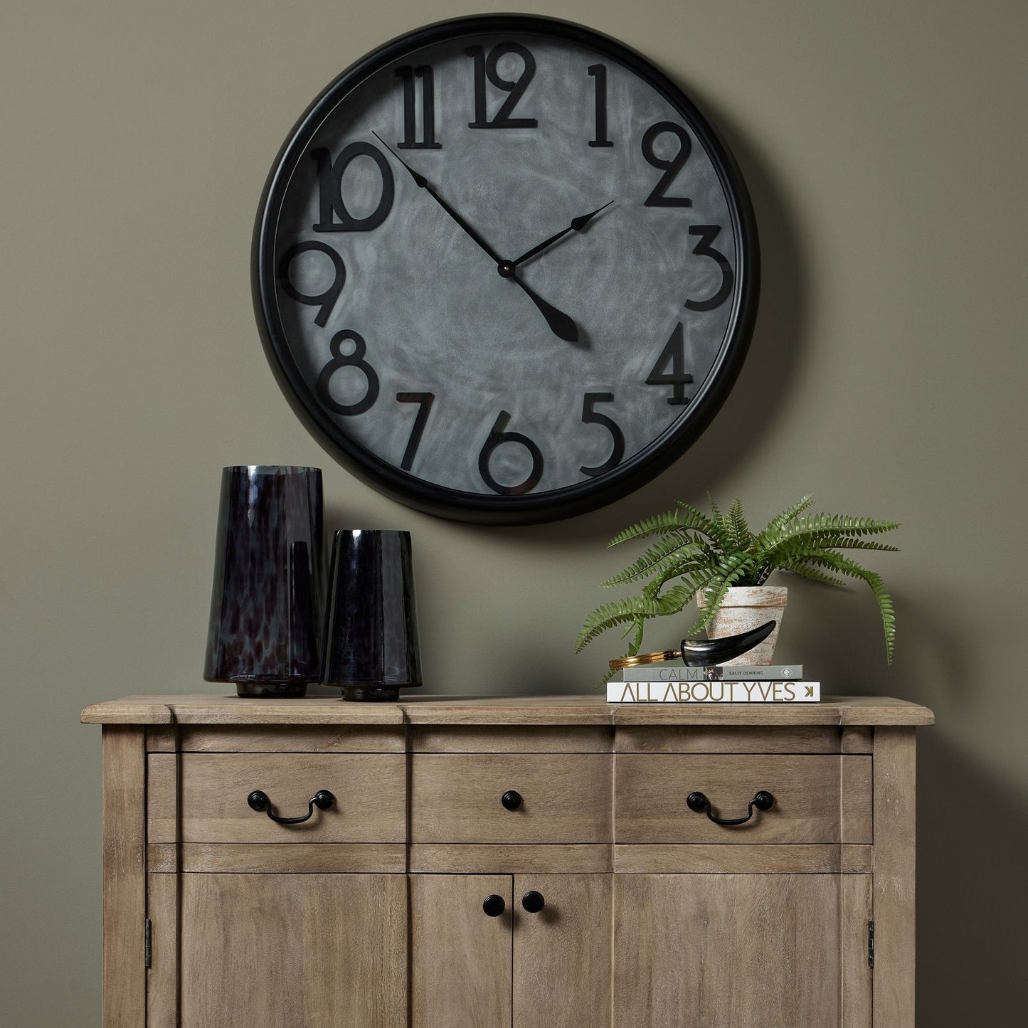 Soho Concrete Effect Large Clock - 80cm x 80cm