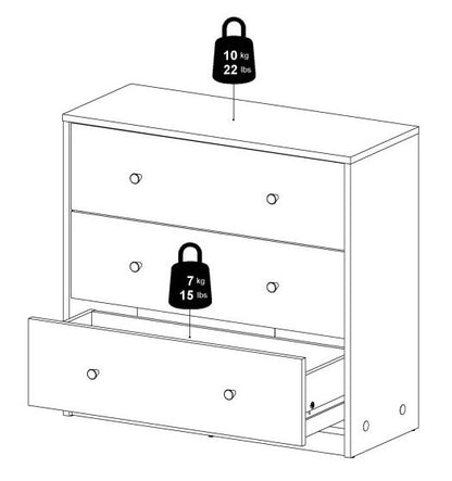 May Black Chest of 3 Drawer