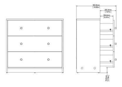 May Black Chest of 3 Drawer