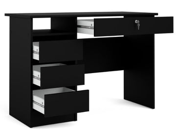 Function Plus Desk 3+1 Handle Free Drawer in Black