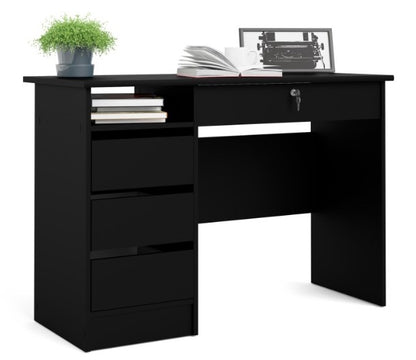 Function Plus Desk 3+1 Handle Free Drawer in Black