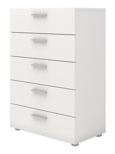 Pepe Chest of 5 Drawer in White