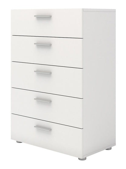 Pepe Chest of 5 Drawer in White