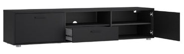 Media Black TV Unit with 2 Door 1 Drawer 177cm