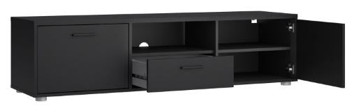 Media Black TV Unit with 2 Door 1 Drawer 147cm