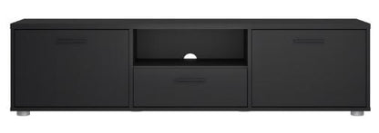 Media Black TV Unit with 2 Door 1 Drawer 147cm