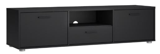 Media Black TV Unit with 2 Door 1 Drawer 147cm