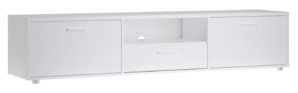 Media White TV Unit with 2 Door 1 Drawer 177cm