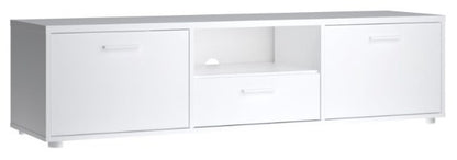 Media White TV Unit with 2 Door 1 Drawer 147cm