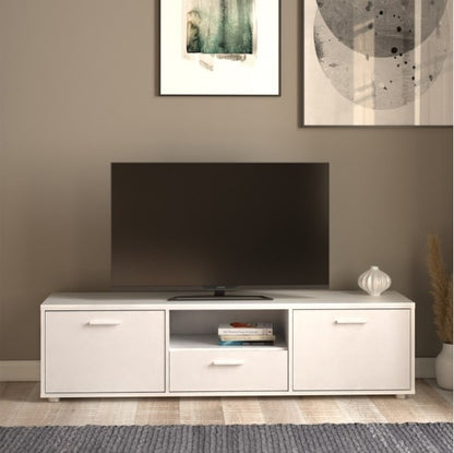 Media White TV Unit with 2 Door 1 Drawer 147cm