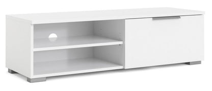 Match TV Unit 1 Drawer 2 Shelf in White High Gloss