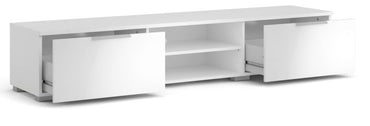 Match TV Unit 2 Drawer 2 Shelf in White High Gloss