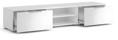 Match TV Unit 2 Drawer 2 Shelf in White High Gloss