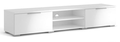 Match TV Unit 2 Drawer 2 Shelf in White High Gloss