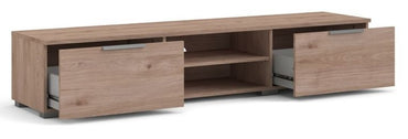 Match TV Unit 2 Drawer 2 Shelf in Jackson Hickory Oak