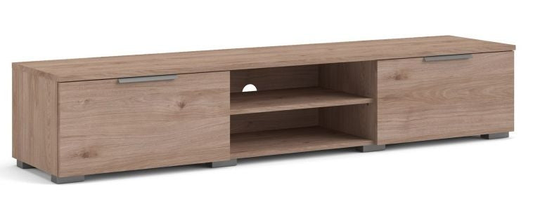 Match TV Unit 2 Drawer 2 Shelf in Jackson Hickory Oak