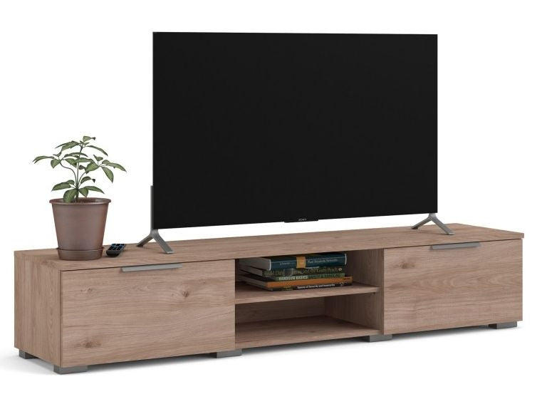 Match TV Unit 2 Drawer 2 Shelf in Jackson Hickory Oak