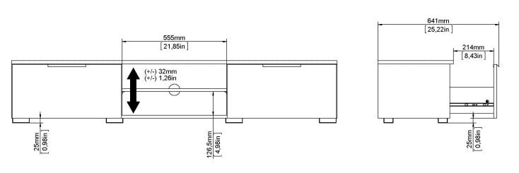 Match TV Unit 2 Drawer 2 Shelf in Jackson Hickory Oak