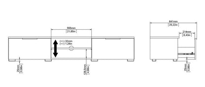 Match TV Unit 2 Drawer 2 Shelf in Truffle Oak