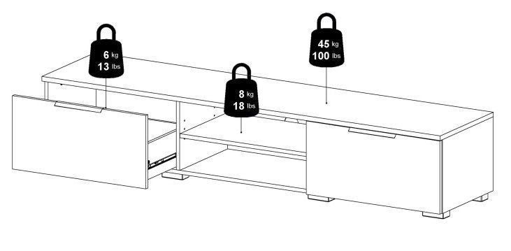 Match TV Unit 2 Drawer 2 Shelf in Truffle Oak