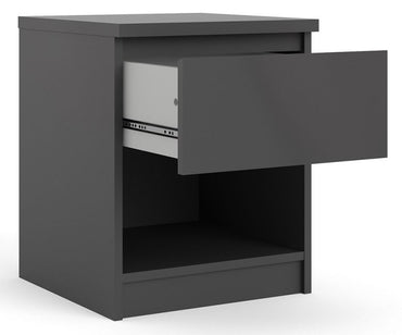 Naia Bedside 1 Drawer 1 Shelf in Black Matt