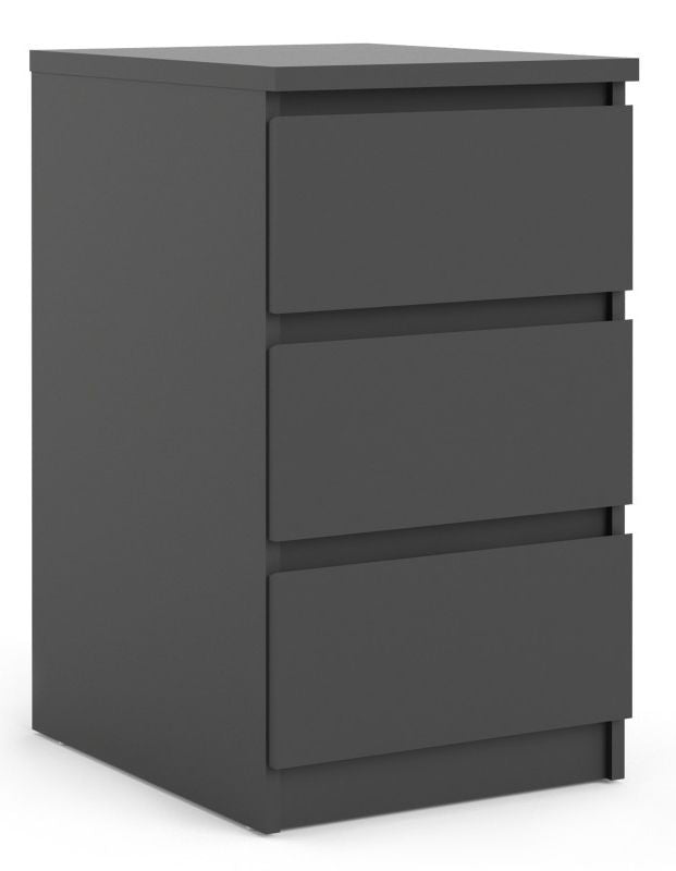 Naia Bedside 3 Drawer in Black Matt