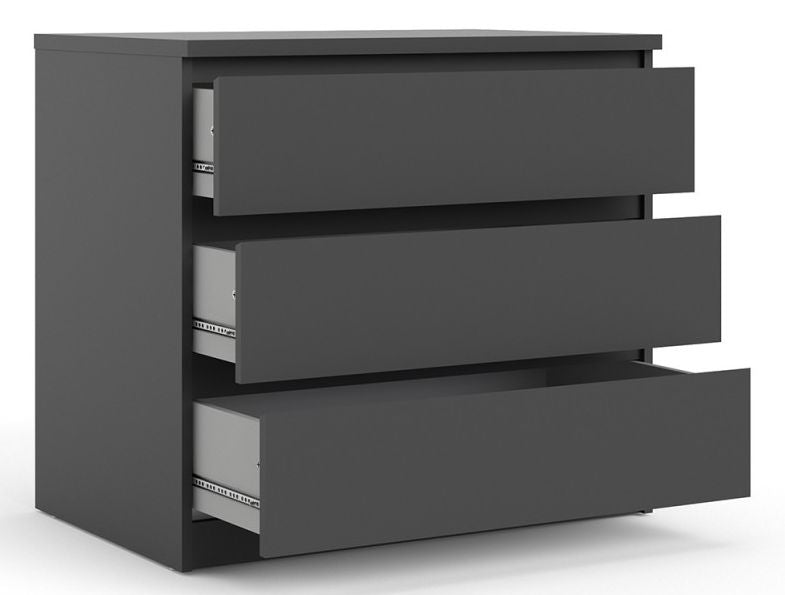 Naia Chest of 3 Drawer in Black Matt